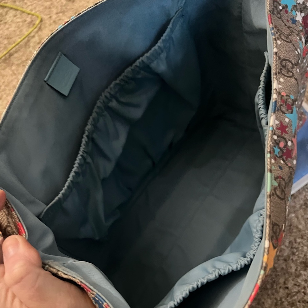 Authentic Gucci Star Patterned Canvas Diaper Bag - image 4